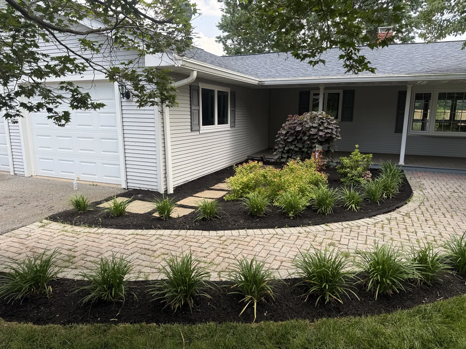 Fresh mulch and edging