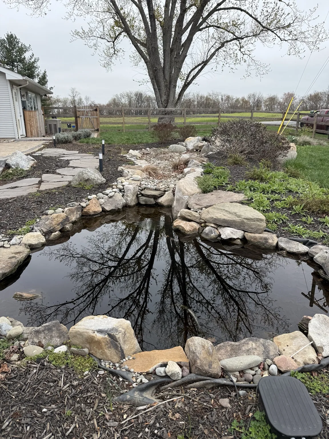 Original waterfall area before the pond refresh